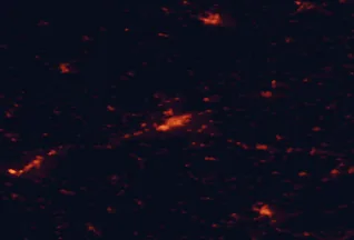 Satellite night-light map of the 50 km around Besançon, with Dole, Vesoul and Pontarlier marked