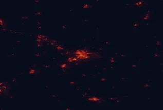 Satellite night-light map of the 50 km around Bourges, with Vierzon, Saint-Doulchard and Issoudun marked