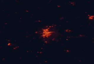 Satellite night-light map of the 50 km around Tours, with Joué-lès-Tours, Saint-Avertin and Blois marked