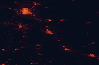 Satellite night-light map of the 50 km around Châlons-en-Champagne, with Reims, Épernay and Saint-Dizier marked