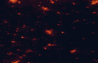 Satellite night-light map of the 50 km around Saint-Quentin, with Cambrai, Laon and Tergnier marked