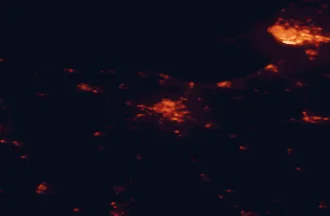 Satellite night-light map of the 50 km around Caen, with Le Havre, Hérouville-Saint-Clair and Ifs marked