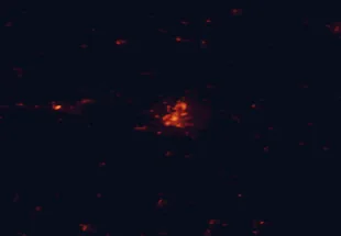 Satellite night-light map of the 50 km around Limoges, with Panazol, Couzeix and Le Palais-sur-Vienne marked