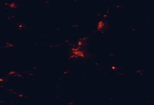 Satellite night-light map of the 50 km around Poitiers, with Châtellerault, Buxerolles and Migné marked