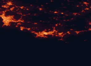 Satellite night-light map of the 50 km around Toulon, with Marseille, La Seyne-sur-Mer and Aix-en-Provence marked
