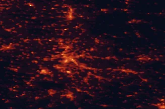 Satellite night-light map of the 50 km around Waiblingen, with Stuttgart, Esslingen and Ludwigsburg marked