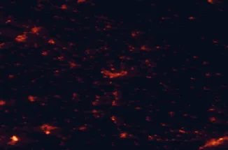 Satellite night-light map of the 50 km around Passau, with Vilshofen, Deggendorf and Pocking marked
