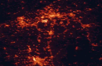 Satellite night-light map of the 50 km around Darmstadt, with Frankfurt am Main, Wiesbaden and Mainz marked