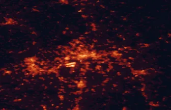 Satellite night-light map of the 50 km around Frankfurt am Main, with Offenbach, Wiesbaden and Mainz marked