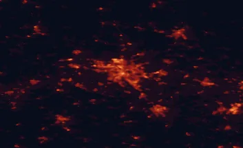 Satellite night-light map of the 50 km around Hannover, with Garbsen, Langenhagen and Hildesheim marked