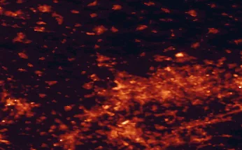 Satellite night-light map of the 50 km around Dinslaken, with Duisburg, Essen and Düsseldorf marked