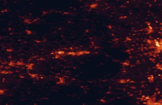 Satellite night-light map of the 50 km around Kaiserslautern, with Worms, Neustadt an der Weinstraße and Pirmasens marked