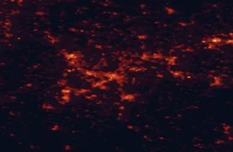 Satellite night-light map of the 50 km around Saarbrücken, with Sankt Ingbert, Völklingen and Neunkirchen marked