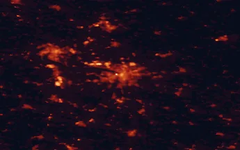Satellite night-light map of the 50 km around Leipzig, with Halle (Saale), Markkleeberg and Merseburg marked