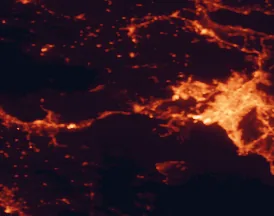 Satellite night-light map of the 50 km around Megara, with Athens, Piraeus and Peristéri marked