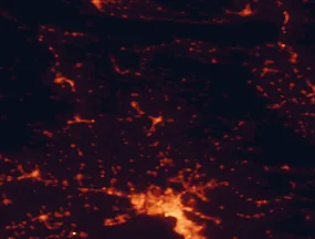 Satellite night-light map of the 50 km around Kilkis, with Thessaloníki, Kalamariá and Évosmos marked