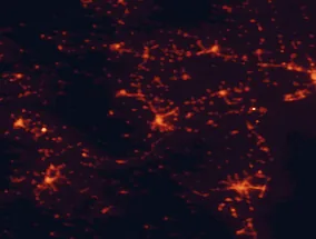 Satellite night-light map of the 50 km around Veroia, with Kateríni, Náousa and Kozáni marked