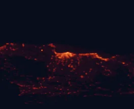 Satellite night-light map of the 50 km around Heraklion, with Gázi, Arkalochóri and Ano Arhanes marked