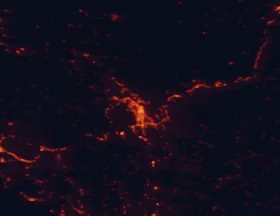 Satellite night-light map of the 50 km around Ioannina, with Katsikás, Dodóni and Eleoúsa marked