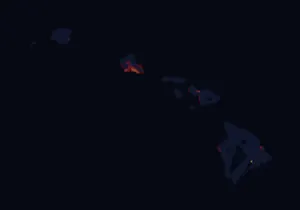 Night lights over Hawaii