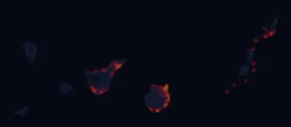 Night lights over Canary Islands