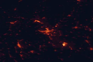 Satellite night-light map of the 50 km around Miskolc, with Eger, Kazincbarcika and Ózd marked