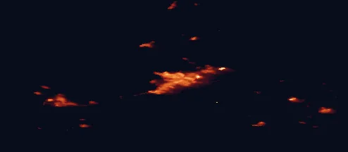 Satellite night-light map of the 50 km around Reykjavík, with Hafnarfjörður, Garðabær and Mosfellsbær marked