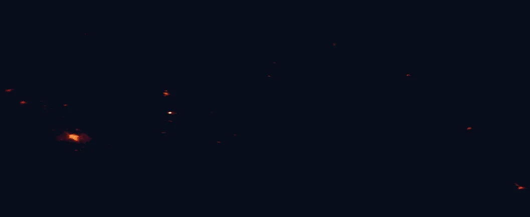 Satellite night-light map around Jökulsárgljúfur