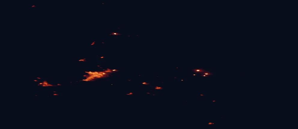 Satellite night-light map of the 100 km around Thingvellir National Park, with Reykjavík, Kópavogur and Hafnarfjörður marked