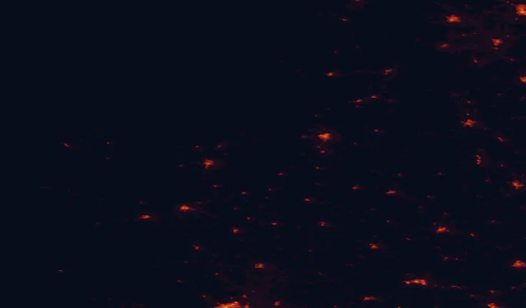 Satellite night-light map of the 100 km around the Ox Mountains, with Sligo, Ballina and Castlebar marked
