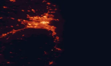 Satellite night-light map of the 50 km around Bray, with Dublin, Tallaght and Dún Laoghaire marked
