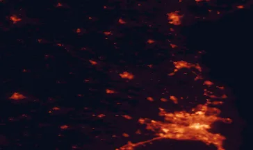 Satellite night-light map of the 50 km around Navan, with Dublin, Tallaght and Drogheda marked