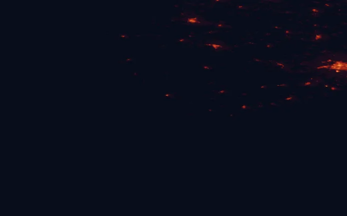 Satellite night-light map of the 100 km around Sheep's Head, with Tralee, Killarney and Ballincollig marked