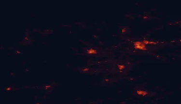 Satellite night-light map of the 50 km around Letterkenny, with Derry, Strabane and Omagh marked
