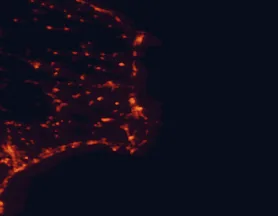 Satellite night-light map of the 50 km around Crotone, with Catanzaro, Isola di Capo Rizzuto and Cirò Marina marked
