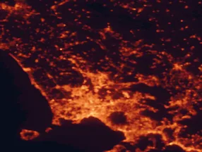 Satellite night-light map of the 50 km around Caserta, with Naples, Giugliano in Campania and Marcianise marked