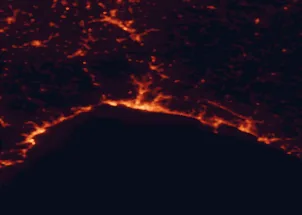 Satellite night-light map of the 50 km around Genoa, with Savona, Rapallo and Chiavari marked