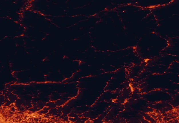 Satellite night-light map of the 100 km around Stelvio National Park, with Trento, Bolzano and Innsbruck marked