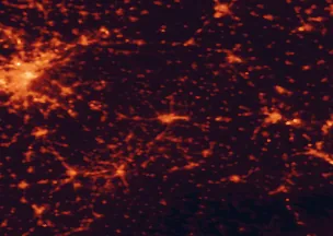Satellite night-light map of the 50 km around Asti, with Turin, Alessandria and Moncalieri marked