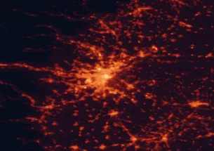 Satellite night-light map of the 50 km around Turin, with Moncalieri, Nichelino and Collegno marked