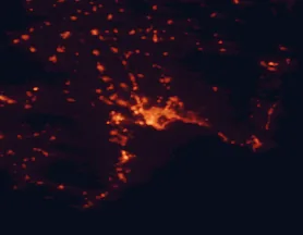Satellite night-light map of the 50 km around Cagliari, with Quartu Sant'Elena, Selargius and Assemini marked