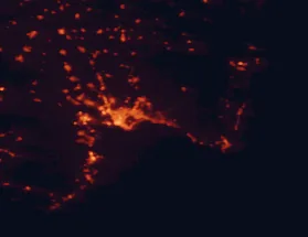 Satellite night-light map of the 50 km around Quartu Sant'Elena, with Cagliari, Selargius and Monserrato marked