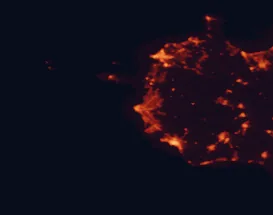 Satellite night-light map of the 50 km around Marsala, with Trapani, Mazara del Vallo and Alcamo marked