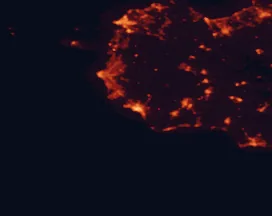 Satellite night-light map of the 50 km around Mazara del Vallo, with Marsala, Trapani and Castelvetrano marked