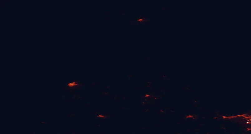 Satellite night-light map of the 100 km around Slītere National Park, with Ventspils, Jūrmala and Tukums marked