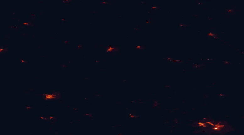 Satellite night-light map of the 100 km around Rāzna National Park, with Daugavpils, Novopolotsk and Polotsk marked