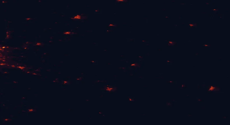 Satellite night-light map of the 100 km around Gaiziņkalns Nature Park, with Jēkabpils, Rēzekne and Valmiera marked