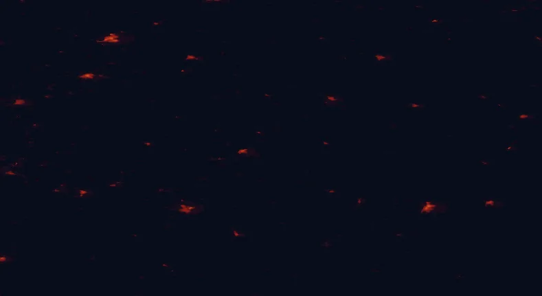 Satellite night-light map of the 100 km around Kuja Nature Park, with Rēzekne, Jēkabpils and Valmiera marked