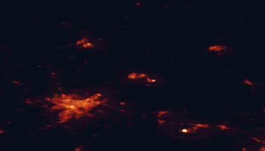 Satellite night-light map of the 50 km around Jonava, with Kaunas, Kėdainiai and Ukmerge marked