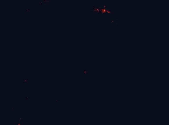 Satellite night-light map around Kaikōura